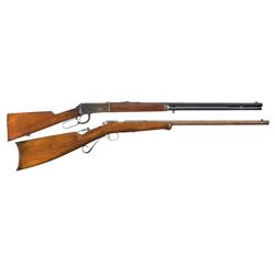 Two Winchester Rifles A) Special Order Winchester Model 1894 Lever Action Rifle with Extra Length Ba