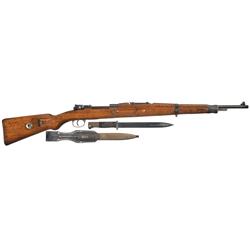 Nazi Occupation Waffenwerke Brunn "dou./ 42" Code G.24(T) Bolt Action Rifle with Bayonet