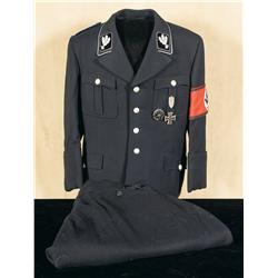 SS Gruppenfuhrer's Uniform Jacket and Pants, with Medals and Accoutrements