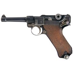 DWM 1920/1918 Dual Date Police Rework Luger Pistol with Two Matching Magazines