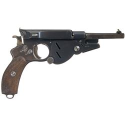 Rare Bergmann Patent Model 1896 Semi-Automatic Pistol with Shoulder Stock Frame Mount