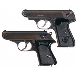 Two Nazi Semi-Automatic Pistols A) Nazi Commercial Sauer Model 38H Semi-Automatic Pistol 