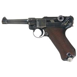Mauser "S/42" Code, 1937 Production Luger Pistol with Matching Magazine