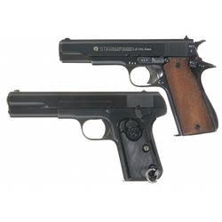 Two European Semi-Automatics A) Star Model B Semi-Automatic Pistol with Holster 