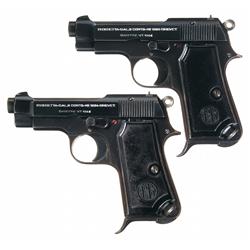 Collector's Lot of Two Beretta Model 1934 Semi-Automatic Pistols A) Beretta Model 1934 German Occupa