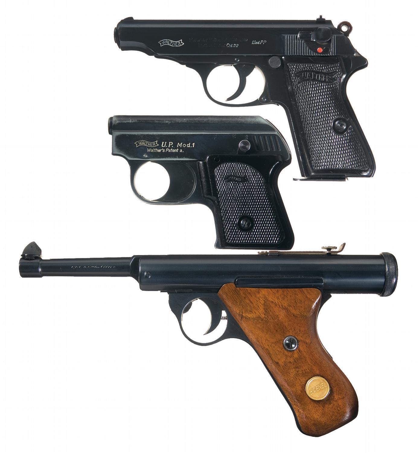 One Pistol, One Starter Pistol and an Air Gun A) PreWar Walther Model PP 22 Caliber SemiAutomatic