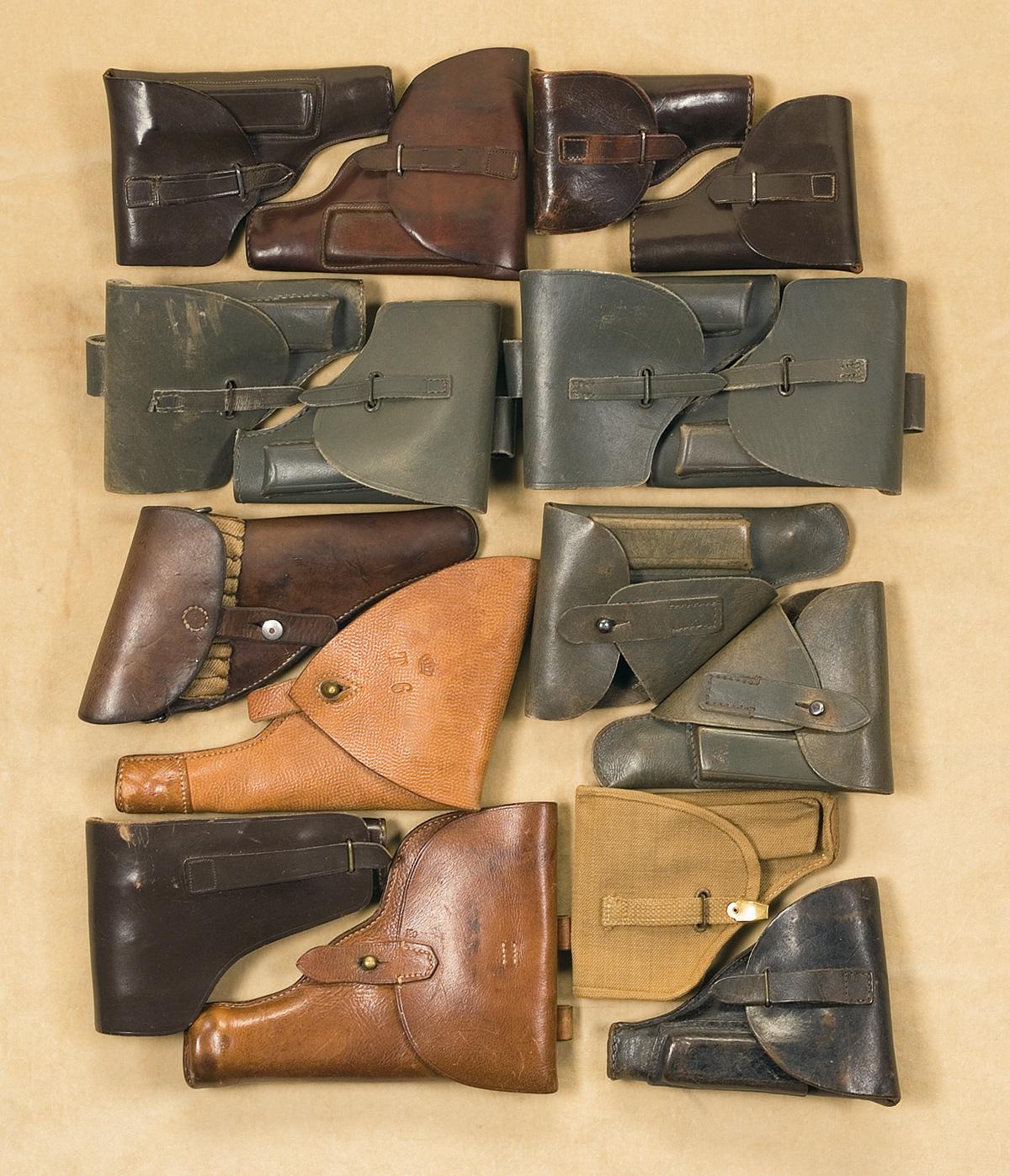 Large Lot of European Handgun Holsters, Mostly Beretta