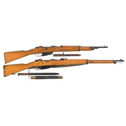 Two Bolt Action Rifles A) Scarce Nazi Proofed Italian Terni Model 1938 Bolt Action Rifle 