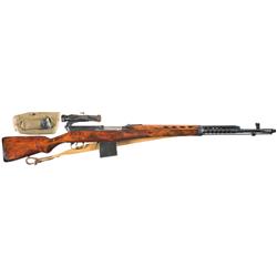 WWII Russian Tokarev SVT Semi-Automatic Rifle with Sling, Scope and an Extra Magazine