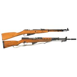 Two Eastern European Military Arms A) Polish Mosin-Nagant Model 44 Bolt Action Carbine 