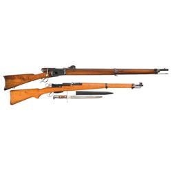 Two Swiss Bolt Action Rifles A) Vetterli Model 1878 Bolt Action Rifle 