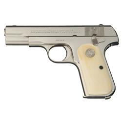 Excellent Colt Model 1908 Semi-Automatic Hammerless Pocket Pistol with Factory Ivory Grips