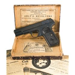 Excellent Colt Model 1908 Hammerless 380 Semi-Automatic Pocket Pistol with Original Box