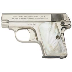 Excellent Colt Model 1908 Hammerless Pocket Pistol with Pearl Grips