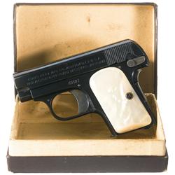 Outstanding Colt Model 1908 .25 Hammerless Pocket Semi-Automatic Pistol with Box and Pearl Grips