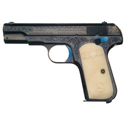 Attractive Custom Engraved Three Digit Serial Number Colt Model 1908 Hammerless .380 Pocket Pistol w