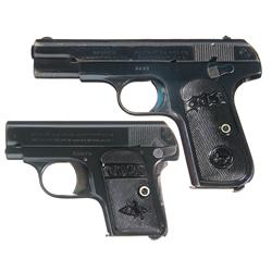 Two Colt Semi-Automatic Hammerless Pocket Pistols A) Colt Model 1908 Semi-Automatic Hammerless Pocke
