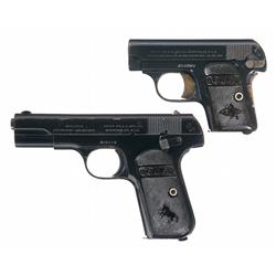 Two Colt Hammerless Pistols A) Colt Model 1908 Vest Pocket Pistol 
