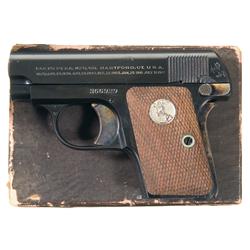 Excellent Colt Model 1908 Hammerless .25 Pocket Pistol with Original Box