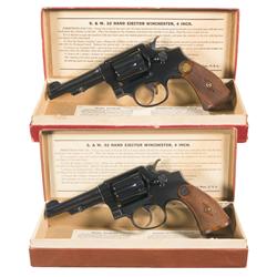 Two Boxed Smith & Wesson .32-20 Hand Ejector Model of 1905 Double Action Revolvers A) Smith & Wesson
