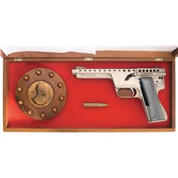 Rare and Unique Early Production MBA Mark I Model B Gyrojet Pistol with Presentation Engraving, Insc