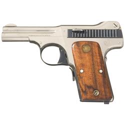 Scarce Nickel Finished Smith & Wesson 35 Automatic Pistol with Factory Letter