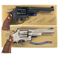 Two Gold Boxed Smith & Wesson Double Action Revolvers A) Smith & Wesson K22 Masterpiece Double Actio