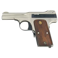 Scarce Nickel Finished Smith & Wesson 35 Automatic Pistol