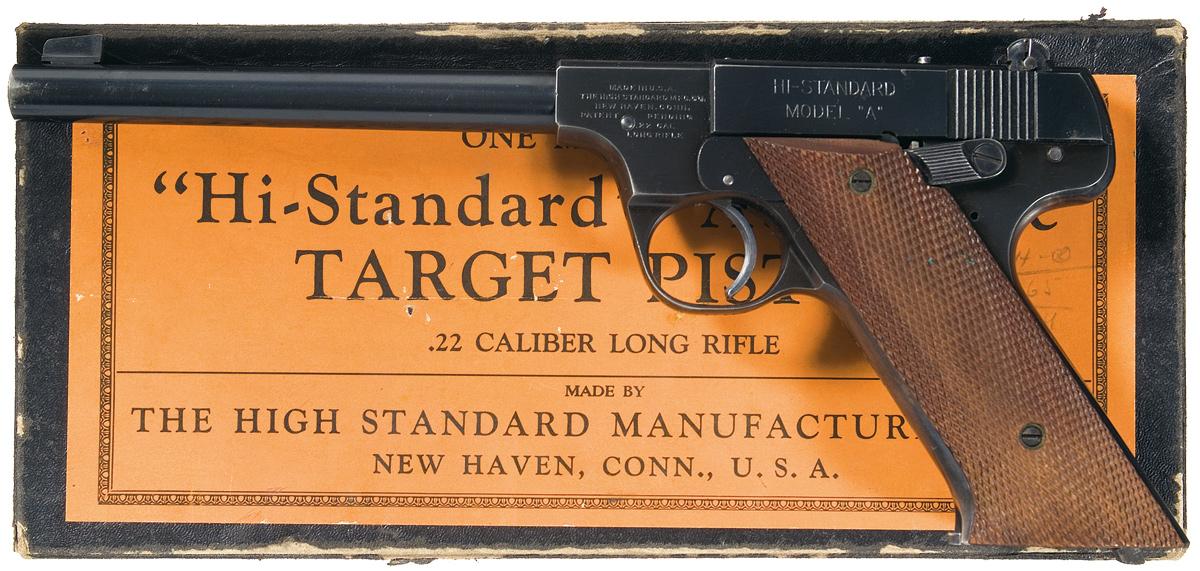 Excellent High Standard Model A Semi-Automatic Target Pistol with Box