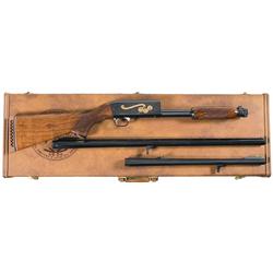 Limited Edition Cased Engraved Ithaca Model 37 Featherlight LAPD Commemorative Slide Action Shotgun 