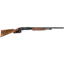 Engraved Gold Browning Model 42 Grade V Slide Action Shotgun