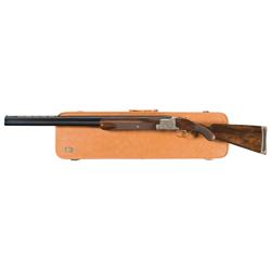 Rare Belgium Browning Master Engraver Funken Signed Grade III Superposed Shotgun with Case
