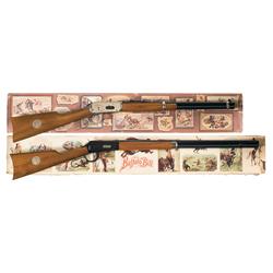 Two Boxed Winchester Commemoratives A) Winchester Model 94 Cowboy Commemorative Saddle Ring Carbine 