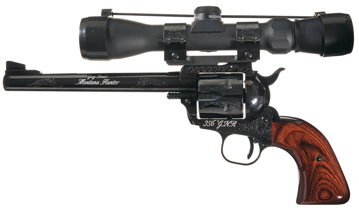 Engraved Gary Reeder Custom Montana Hunter Revolver with Scope and Box