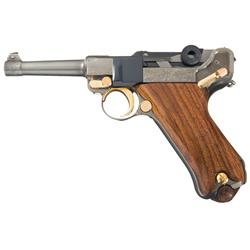 Custom Engraved Luger Pistol with DWM Markings