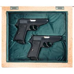 Cased Set of Consecutively Serial Numbered Manurhin PPK/S Semi-Automatic Pistols A) Cased Manurhin P