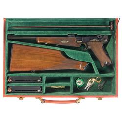 Cased Mauser 75th Anniversary Parabellum Commemorative Luger Karabiner with Accompanying Shoulder St