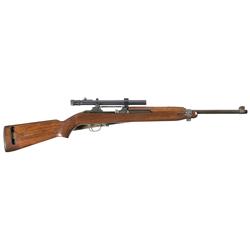 Desirable WWII Inland T-3 Carbine with Original Weaver M73B1 Sniper Scope and Sling