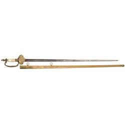U.S. Liberty Pommel Officer's Sword with Engraved Brass Scabbard