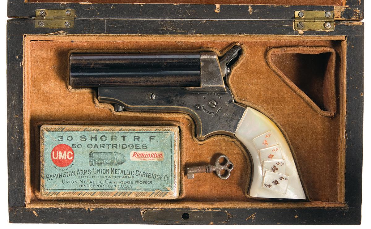 Sharps Model 1A Four Barrel Pepperbox Pistol with Case