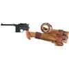 Image 1 : Excellent Mauser Model 1930 Commercial Broomhandle Rig Complete with Shoulder Harness and Cleaning R