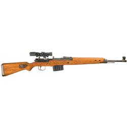 Excellent Late War Walther K43 Semi-Automatic Sniper Rifle with Extra Magazine and Pouch