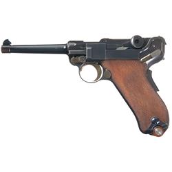Excellent DWM Model 1900 Swiss Luger Semi-Automatic Pistol with Rare Unrelieved Frame