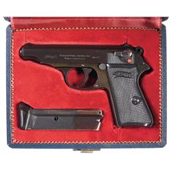 Excellent Pre-War Walther PP Semi-Automatic Pistol in 22 Caliber with Case and Box