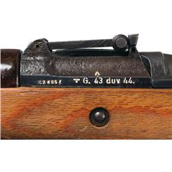 Outstanding WWII Nazi "duv 44" Code G43 Semi-Automatic Sniper Rifle with Two Extra Magazines and Pou