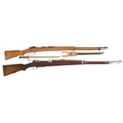 Two Bolt Action Rifles A) Italian Type I Japanese Contract Bolt Action Rifle with Bayonet 