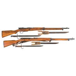 Two Japanese Martial Bolt Action Rifles A) Nagoya Arsenal Type 99 Last Ditch Rifle with Bayonet and 