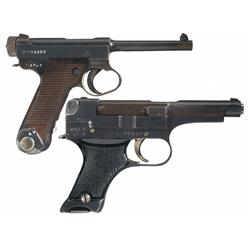 Two Japanese Semi-Automatic Pistols-A) Japanese Type 14 Large Trigger Guard Nambu Pistol 