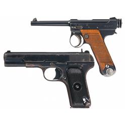 Two Foreign Semi-Automatic Pistols with Holsters A) Early Production Japanese Kokura Arsenal Type 14