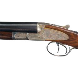 Engraved L.C. Smith Ideal Grade Double Barrel 16 Gauge Hammerless Shotgun